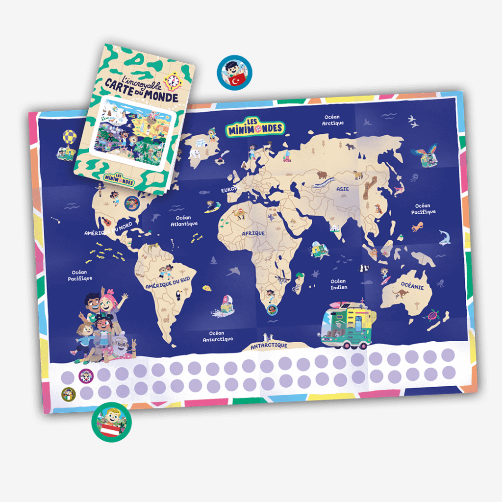 carte pliable ludique pour enfants de 4 à 7 ans